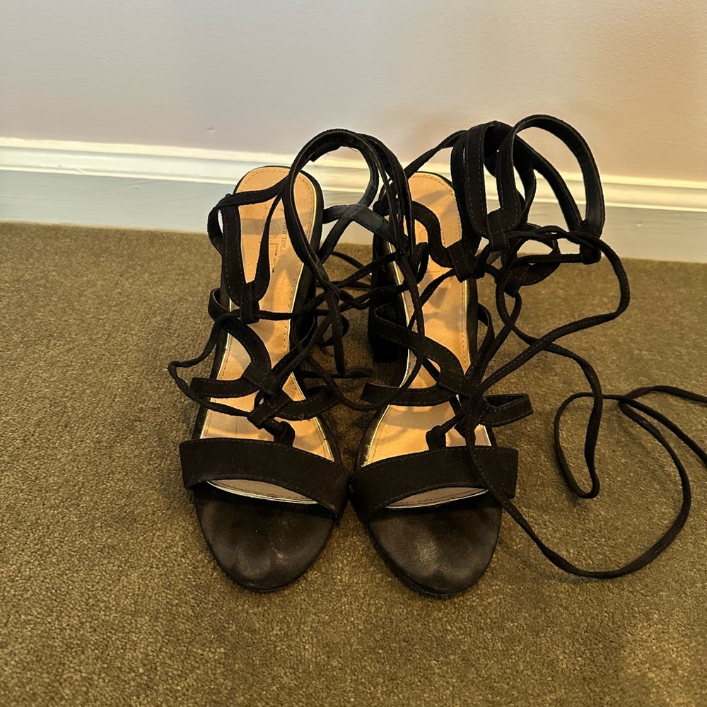 Loft Black Strappy Heel